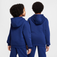 Nike Kylian Mbappé Club Fleece Jogging Suit Hooded Kids Dark Blue Purple Gold