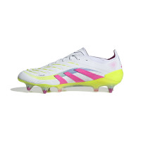 adidas Predator Elite IJzeren-Nop Voetbalschoenen (SG) Wit Roze Neongeel
