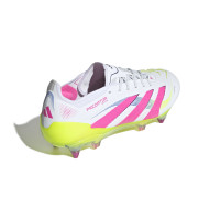 adidas Predator Elite IJzeren-Nop Voetbalschoenen (SG) Wit Roze Neongeel