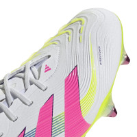 adidas Predator Elite IJzeren-Nop Voetbalschoenen (SG) Wit Roze Neongeel