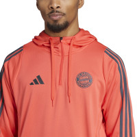 adidas Bayern München Track Trainingspak 1/4-Zip Hooded 2025-2026 Oranje Donkergrijs