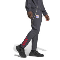 adidas Olympique Lyon Presentation Tracksuit Full-Zip 2025-2026 Dark Grey Gold Red Blue