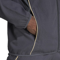 adidas Olympique Lyon Presentation Tracksuit Full-Zip 2025-2026 Dark Grey Gold Red Blue