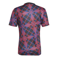 adidas Olympique Lyon Pre-Match Training Shirt 2025-2026 Black Red Blue White