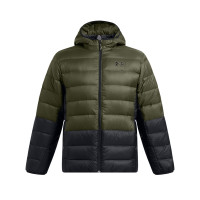 Under Armour Legend Down Hooded Jas Donkergroen Zwart