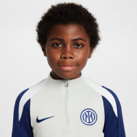 Nike Inter Milan Strike Trainingspak 1/4-Zip 2025-2026 Kids Lichtgrijs Donkerblauw Wit