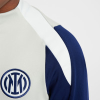 Nike Inter Milan Strike Trainingspak 1/4-Zip 2025-2026 Kids Lichtgrijs Donkerblauw Wit