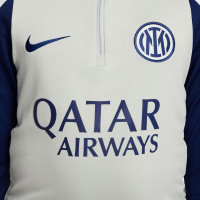 Nike Inter Milan Strike Trainingstrui 1/4-Zip 2025-2026 Kids Lichtgrijs Donkerblauw Wit