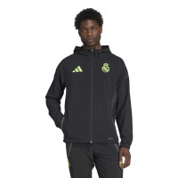 adidas Real Madrid Vis Tech Tracksuit Full-Zip Black Light Green