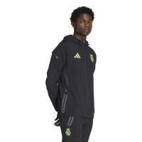 adidas Real Madrid Vis Tech Tracksuit Full-Zip Black Light Green