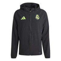 adidas Real Madrid Vis Tech Tracksuit Full-Zip Black Light Green