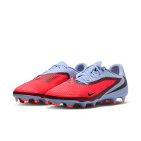Nike Phantom 6 Low Academy Gras / Kunstgras Voetbalschoenen (MG) Lichtblauw Felrood Zwart