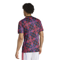 adidas Olympique Lyon Pre-Match Training Shirt 2025-2026 Black Red Blue White