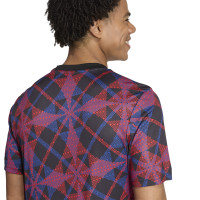 adidas Olympique Lyon Pre-Match Training Shirt 2025-2026 Black Red Blue White