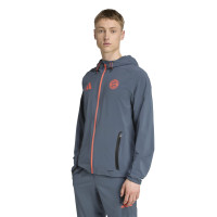 adidas Bayern München Vis Tech Trainingspak Full-Zip 2025-2026 Donkergrijs Oranje