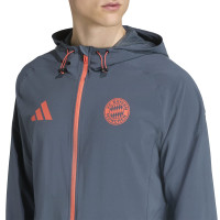 adidas Bayern München Vis Tech Trainingspak Full-Zip 2025-2026 Donkergrijs Oranje