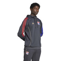adidas Olympique Lyon Track Trainingspak Hooded 2025-2026 Donkergrijs Goud Rood Blauw