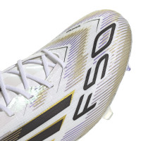 adidas F50 Elite Gras Voetbalschoenen (FG) Wit Zwart Goud