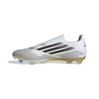 adidas F50 League Laceless Grass/Artificial Grass Football Boots (MG) White Black Gold