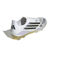 adidas F50 League Laceless Grass/Artificial Grass Football Boots (MG) White Black Gold