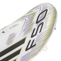 adidas F50 League Laceless Grass/Artificial Grass Football Boots (MG) White Black Gold