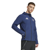 adidas Arsenal Vis Tech Full-Zip Tracksuit 2025-2026 Dark Blue Black White