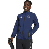 adidas Arsenal Vis Tech Full-Zip Tracksuit 2025-2026 Kids Dark Blue Black White