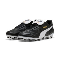 PUMA King Top Grass/Artificial Grass Football Boots (MG) Black White Gold