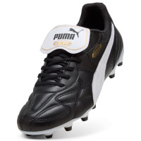 PUMA King Top Grass/Artificial Grass Football Boots (MG) Black White Gold