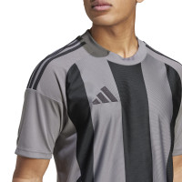 adidas Striped 24 Voetbalshirt Grijs Zwart