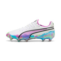 PUMA King Ultimate Brilliance Grass/Artificial Grass Football Boots (MG) Women's White Purple Blue