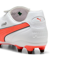 PUMA King Liga Grass/Artificial Grass Football Boots (MG) White Orange Black