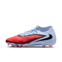 Nike Phantom 6 High Academy Grass/Artificial Grass Football Boots (MG) Light Blue Bright Red Black