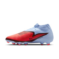Nike Phantom 6 High Academy Grass/Artificial Grass Football Boots (MG) Light Blue Bright Red Black