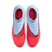 Nike Phantom 6 High Academy Grass/Artificial Grass Football Boots (MG) Light Blue Bright Red Black