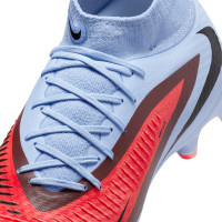 Nike Phantom 6 High Academy Grass/Artificial Grass Football Boots (MG) Light Blue Bright Red Black