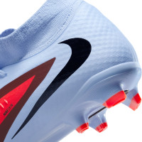 Nike Phantom 6 High Academy Grass/Artificial Grass Football Boots (MG) Light Blue Bright Red Black