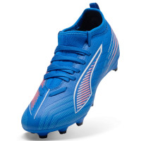 PUMA Ultra 6 Match Grass/Artificial Grass Football Boots (MG) Kids Blue White Bright Red