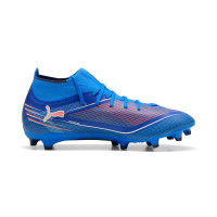 PUMA Ultra 6 Match+ High Gras / Kunstgras Voetbalschoenen (MG) Blauw Wit Felrood