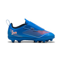 PUMA Ultra 6 Play V Gras / Kunstgras Voetbalschoenen (MG) Kids Blauw Wit Felrood