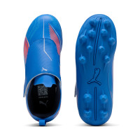 PUMA Ultra 6 Play V Gras / Kunstgras Voetbalschoenen (MG) Kids Blauw Wit Felrood