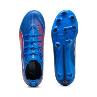 PUMA Ultra 6 Pro Grass/Artificial Grass Football Boots (MG) Kids Blue White Bright Red
