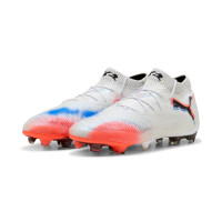 PUMA Future 8 Ultimate Gras Football Boots (FG) White Bright Red Blue