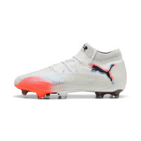 PUMA Future 8 Ultimate Gras Voetbalschoenen (FG) Wit Felrood Blauw