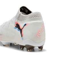 PUMA Future 8 Ultimate Gras Voetbalschoenen (FG) Wit Felrood Blauw