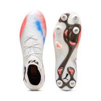 PUMA Future 8 Ultimate Iron Stud Football Boots (SG) White Bright Red Blue