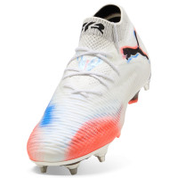 PUMA Future 8 Ultimate Iron Stud Football Boots (SG) White Bright Red Blue