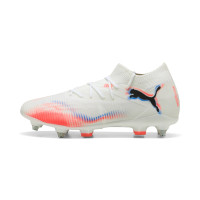 PUMA Future 8 Match Iron Nop Football Boots (SG) White Bright Red Blue
