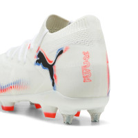 PUMA Future 8 Match Iron Nop Football Boots (SG) White Bright Red Blue