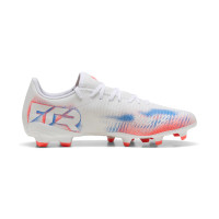 PUMA Future 8 Play Grass/Artificial Grass Football Boots (MG) White Bright Red Blue